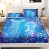 Marine Life Pattern Sheet Three-Piece Digital Printed Sheet Bedding Set Adult Children