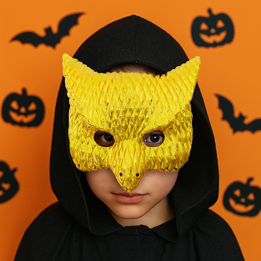 Golden Full Face Mask Plastic Animal Mask Creative Halloween Masks  Festival