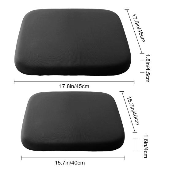 Sitzkissen aus Memory-Schaum mit Bändern, langsame Rückfederung, für alle Jahreszeiten, rutschfester, waschbarer Bezug, elastischer Stuhl für Auto, Zuhause, Büro, quadratische Sitzmatte