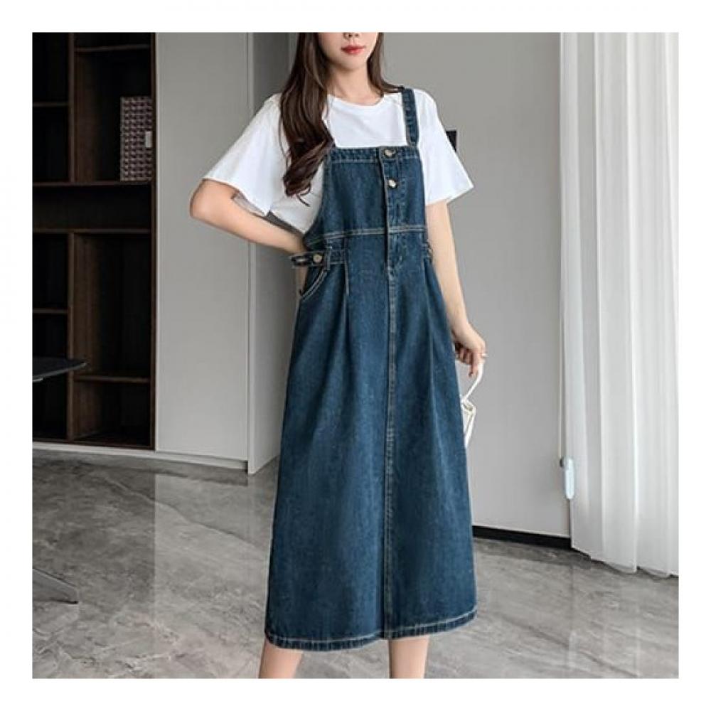 Navava Casual Denim Overall Dress No778