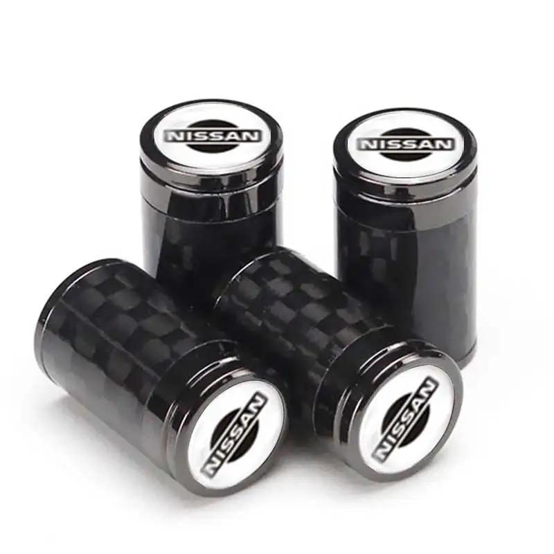 4pcs Carbon Fiber Car Tire Valve Caps for Nissan NISMO 370Z Altima Kicks MARCH NV200 QUEST Patrol Teana Decoration SS33