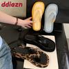 Fashion New Fashion Thick Soled Women Slides Slippers Spring Summer Beach Female Flip flops Sandals Square Toe Ladies Slippers Shoes