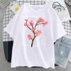 Cherry Tree In Full Bloom Printing Female Tshirt Street Breathable T Shirt Soft Fashion Short Sleeve Oversized Sport T Shirts