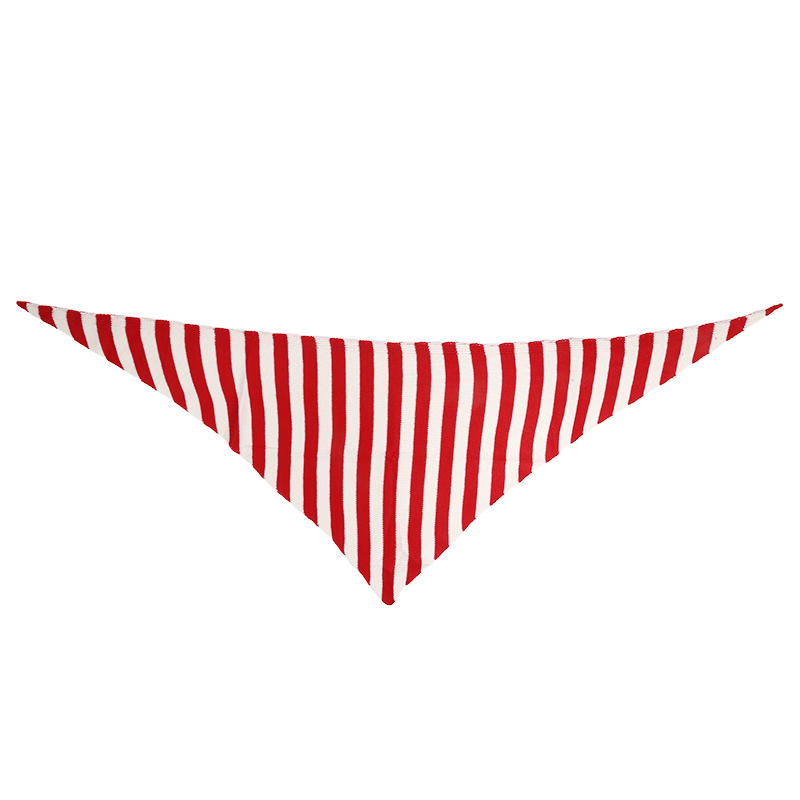 

Trendy Knitted Triangle Scarf Shawl Strap for Women Stripe Head Scarf Aesthetic Streetwear Accessories One Size