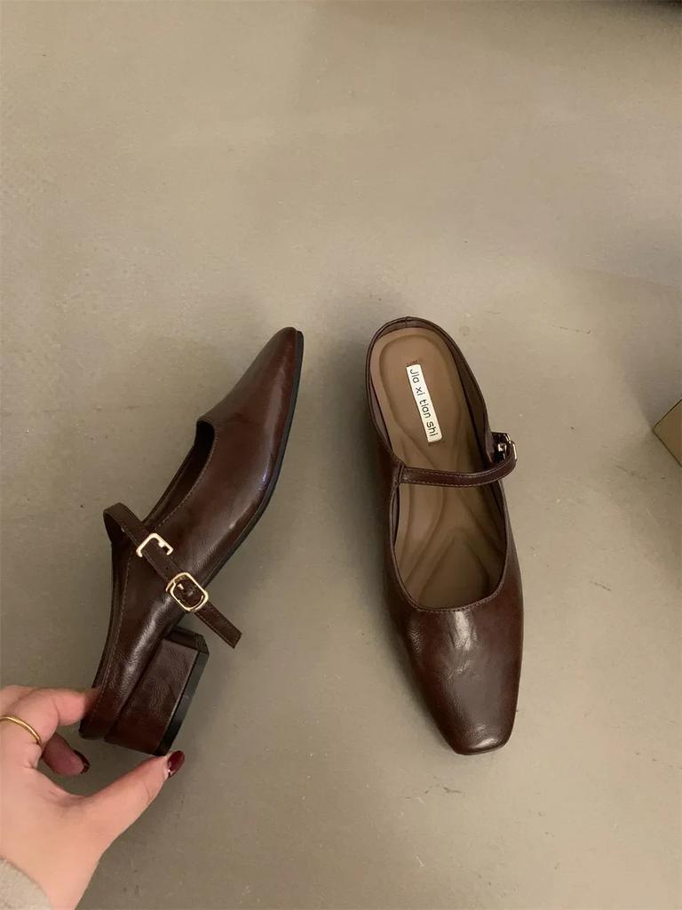 Women Flat Sandals Beach Mules Flat Slippers Shallow Purple Slides  Summer Casual Slippers Comfortable Design Pleated Shoes