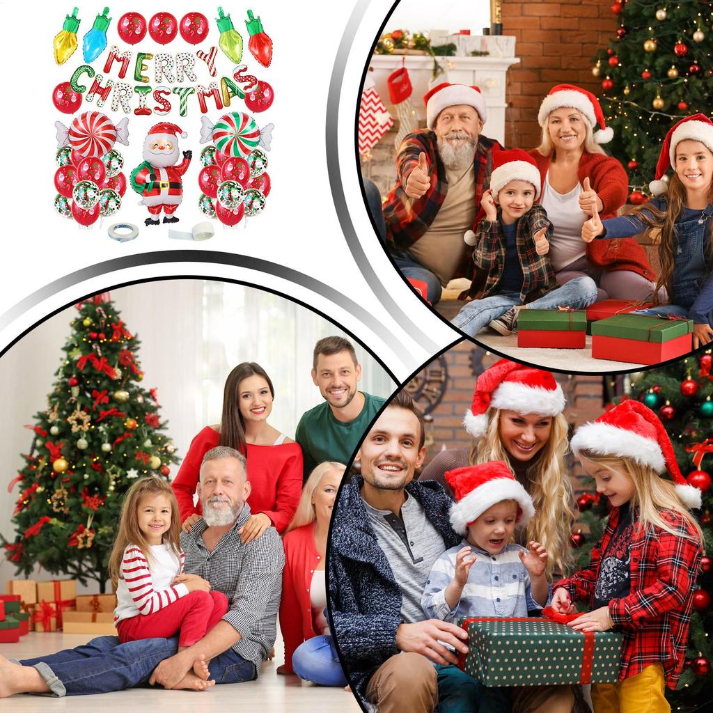 Christmas Party Balloons Festive Colorful Party Supplies Christmas Balloon Set Wall Banner For Wall Door Tree Patio Indoor