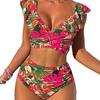 2025 European & American Women's Sexy Ruffle Backless Bikini Swimsuit