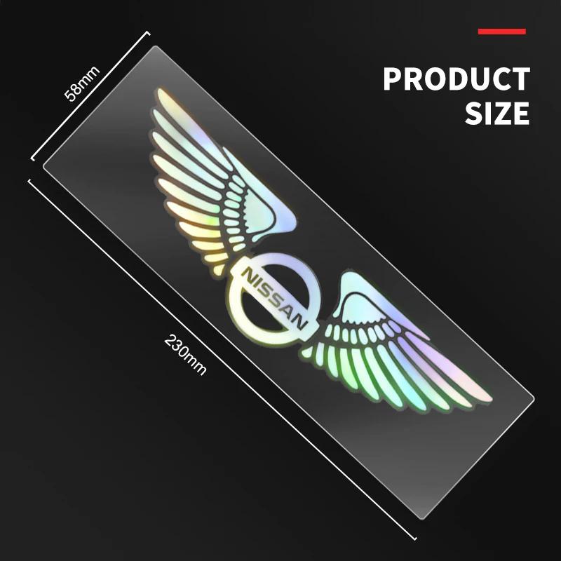 Pegatinas Reflectantes de Colores con Alas de Ángel Láser para Logo de Coche Nissan J10 X-Trail Qashqai Juke Leaf Micra NOTE Patrol Gadgets