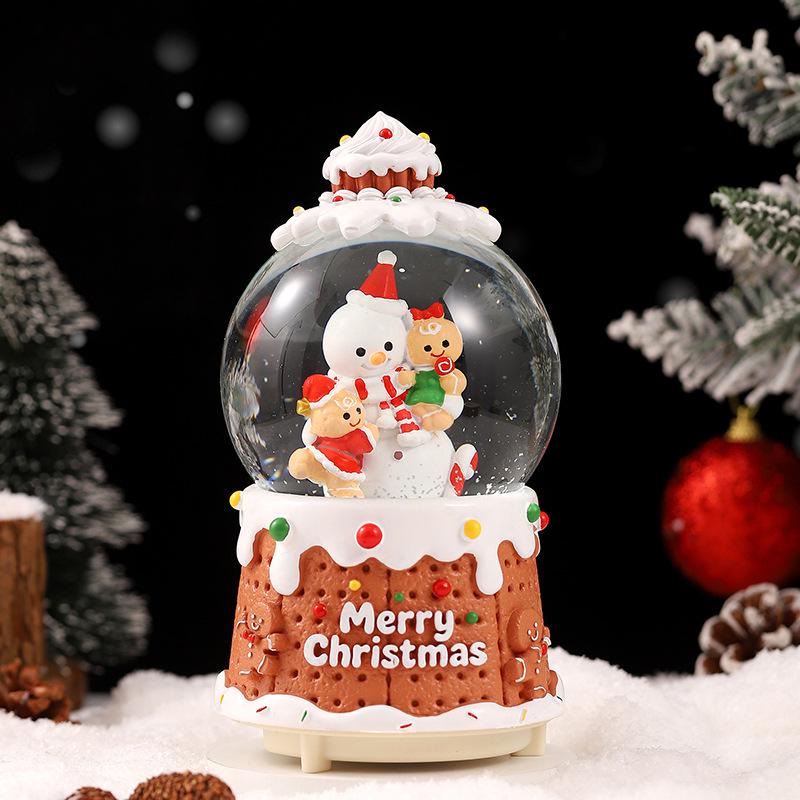 Boîte à musique fantaisie de Noël avec boule de cristal – Décoration princesse, cadeau pour anniversaire de fille