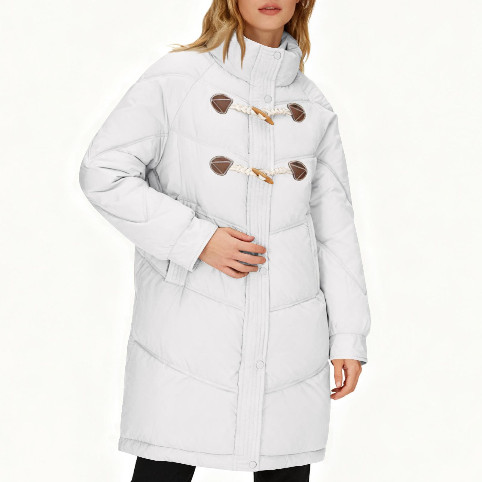 

Женская модная приталенная куртка-пуховик средней длины M белый