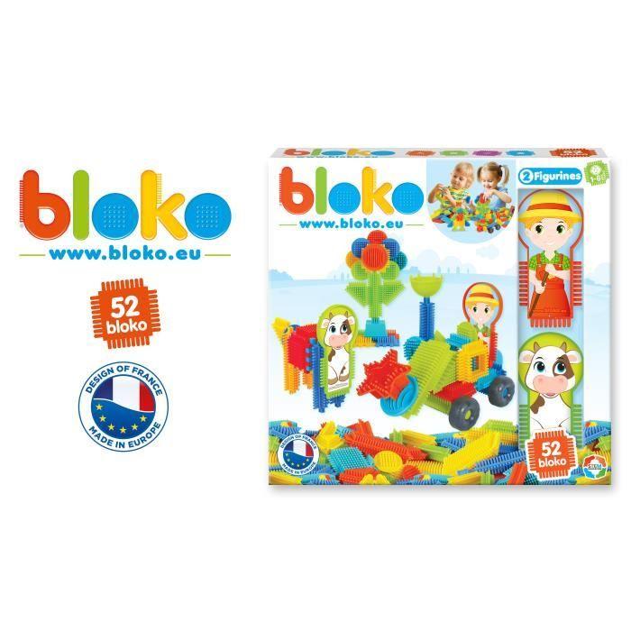 Jeu D'assemblage - BLOKO - Coffret De 50 BLOKO Et 2 Figurines Ferme - Dès 12 Mois