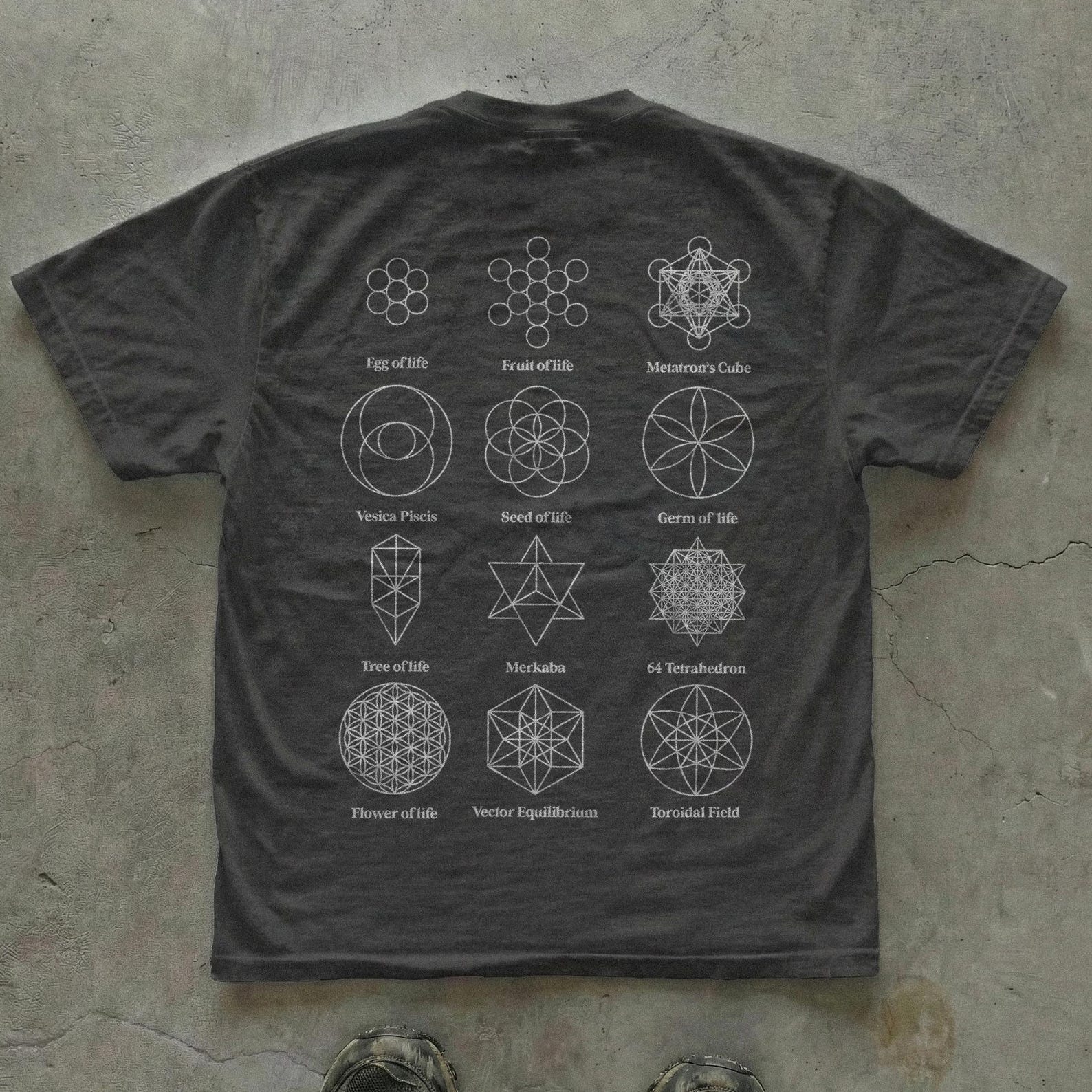 Sacred Geometry Tee, Unisex 220GSM Cotton Vintage T-Shirt 4XL