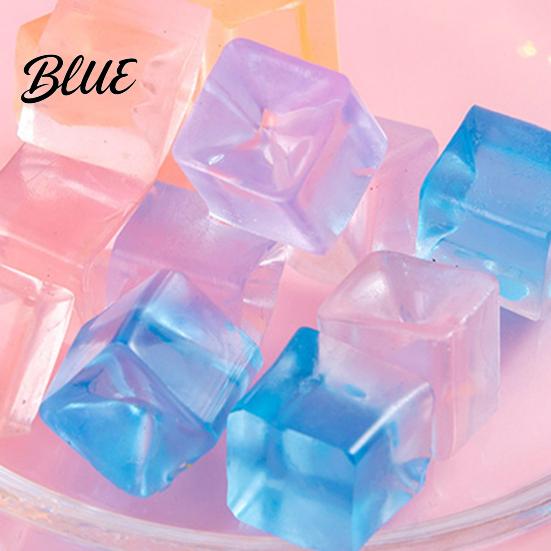 Office Stress Relief Transparent Squeeze Toy Square Ice Cube/Cat Paw Ball Tranquility Desk Accessory Sensory Small Fidget for Adults Realistic Cube