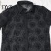 Men Casual Resort Wear Shirt Summer See-through Mesh Rose Pattern Turn-down Collar Short Style Floral Sleeves Single-breasted Mid Length Cardigan
