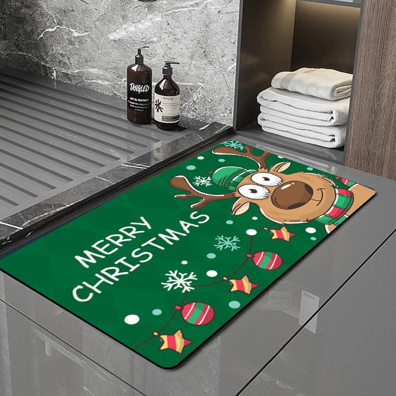 SANFAN Customizable Christmas Multipurpose Floor Mat Doorway Bath Mat Kitchen Mat