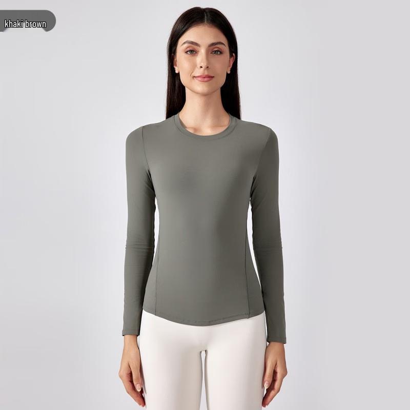 Longchan Women s Long-Sleeve Nude-Feel Yoga & Fitness Top