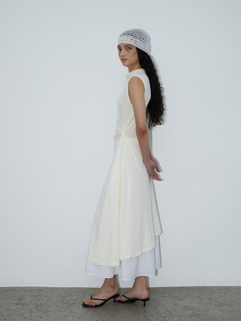 Text Room Toba Knotted Dress Light Yellow