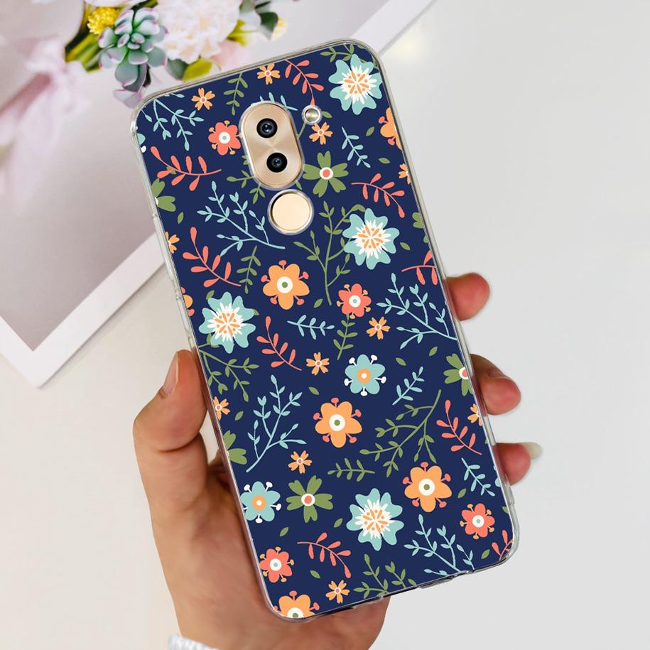For Honor 6X Case BLN-AL10 BLL-L22 BLN-L21 Cover Fashion Flower Clear Silicone Soft Funda For Huawei Mate 9 Lite GR5 2017 Bumper