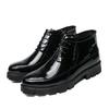 Fashion Hidden Heels 6cm Patent Leather Boots Men Autumn New Fashion High Quality Black Cowboy Boots Mens Dress Boots Botas De Trabajo54