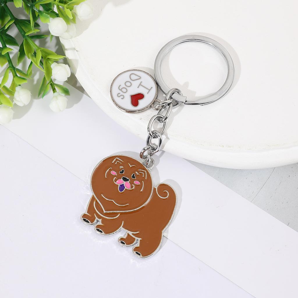 Cute Dog Keyring Gifts Fashionable Animal Charms Small Accessories Car Keyrings and Bag Charms