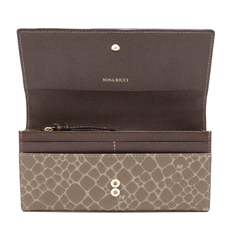 Long Grain Nouveau Purse Dark Brown Wallet, 85-8019,