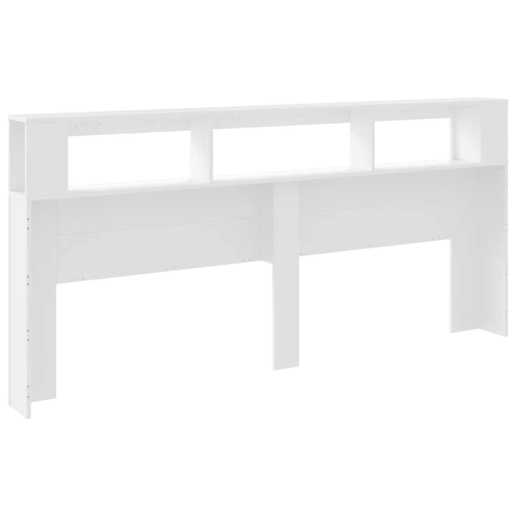 vidaXL LED Headboard White 220x18.5x103.5 Cm Wood-based Material