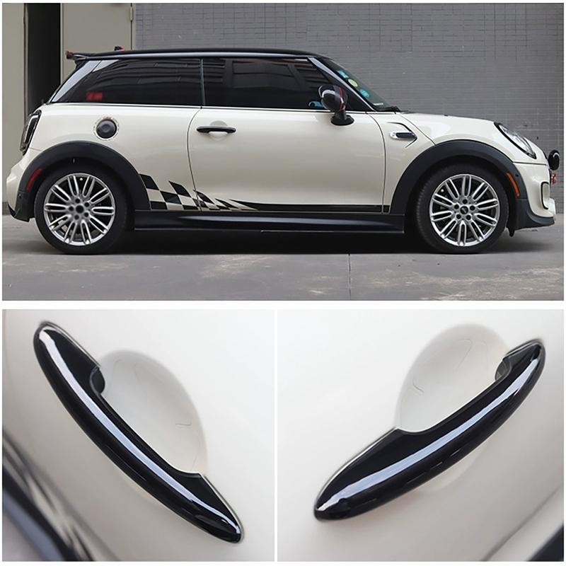 4pcs Side Door Handle Cover Tailgate Trim For Mini Cooper One D S JCW R55 Clubman 4Doors 2007-2014 Grip Bar Anti-scratch Shell