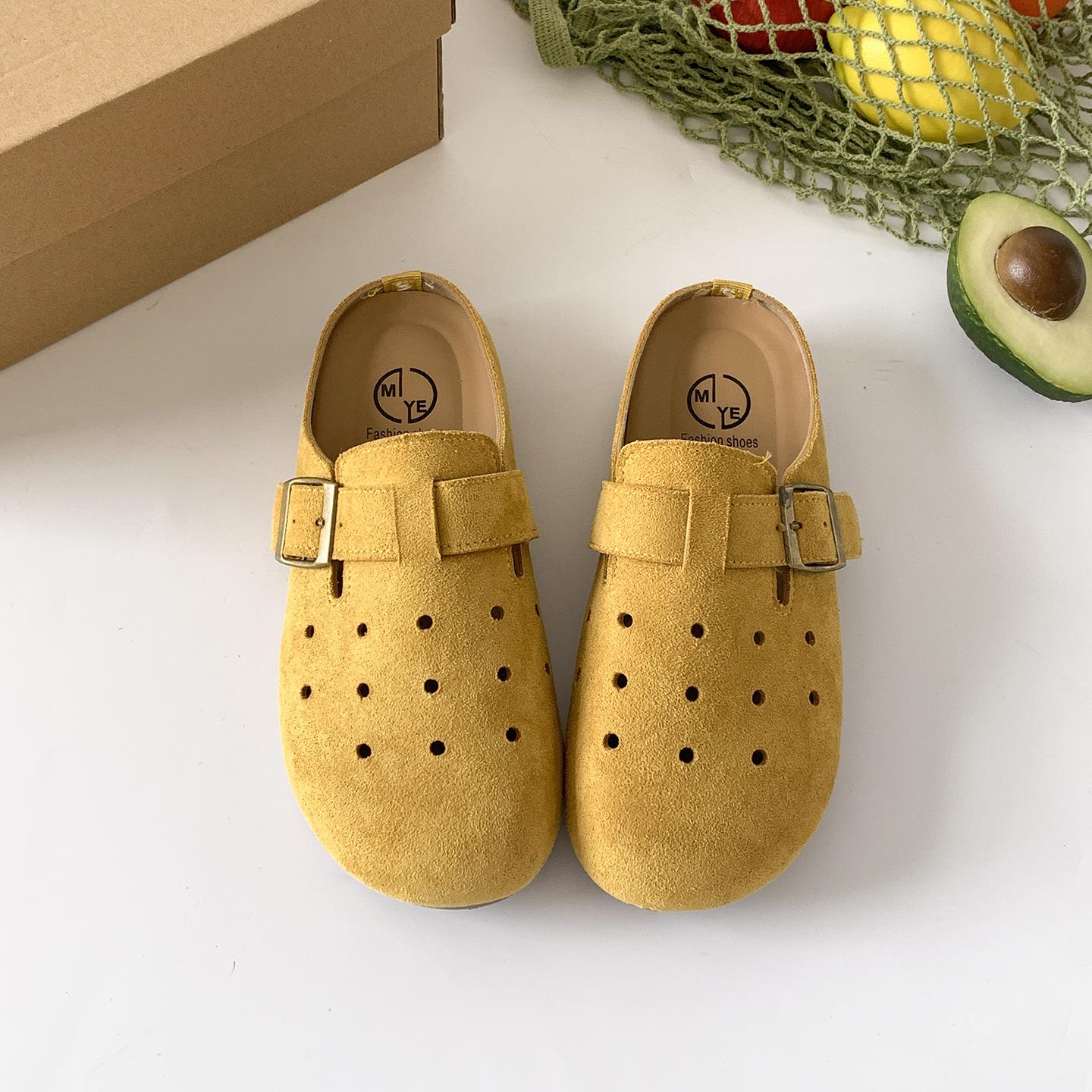 

Red retro flat bottom inner height increase bag head drag summer outer wear with skirt French Birkencool slippers 40 жовтий