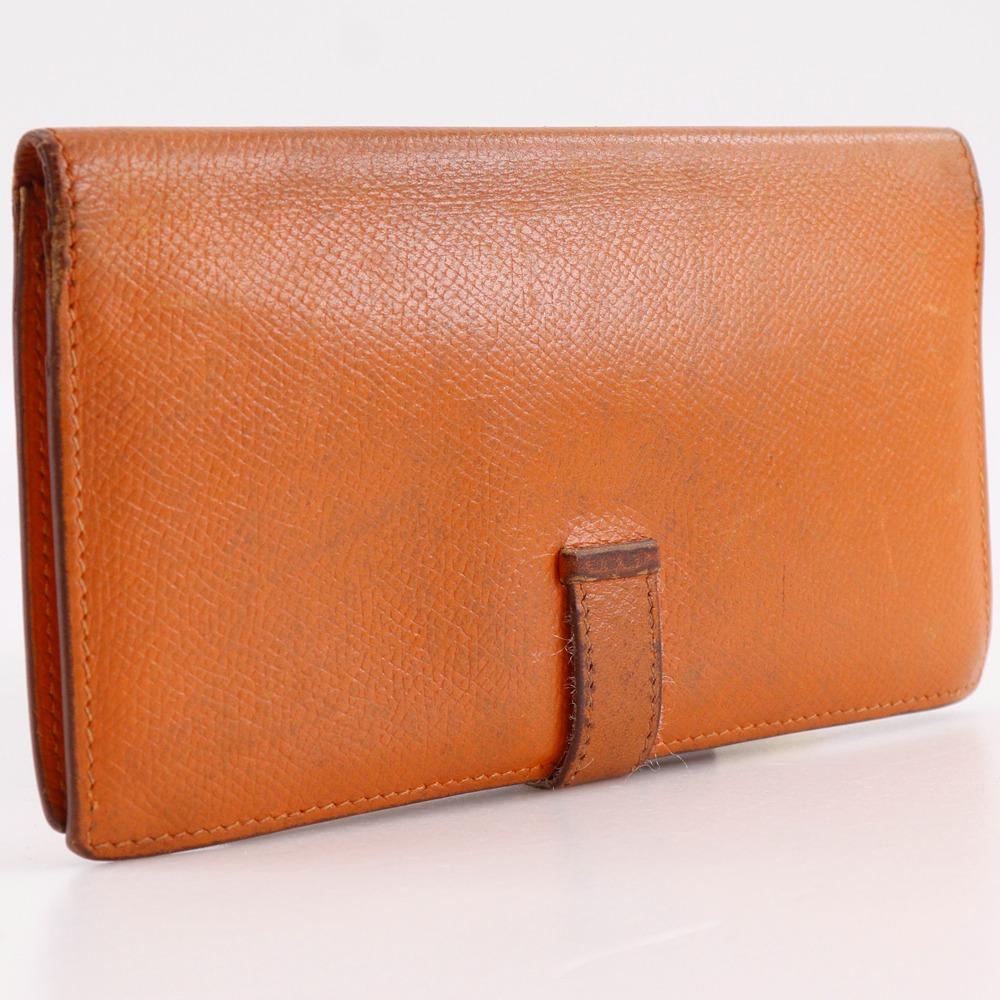 HERMES Baan classic Purse Orange / SilverHardware Epsom unisex Used