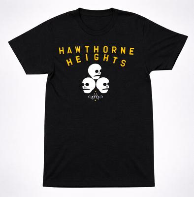 Hawthorne Heights Retro Schädel Schädel Blume T-Shirt Emo Post Hardcore Band T-Shirt