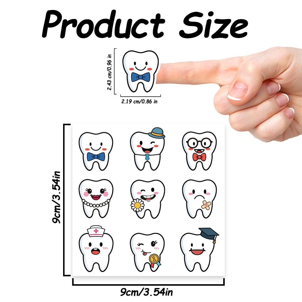 Self-Adhesive Paper Decorative Stickers for Party Decorative Presents Sealing Tooth 90x90mm Stickers: 25mm 9pcs/sheet