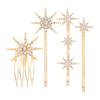 FOMIYES 4pcs Gold Metal Hair Clips with Rhinestone Decor, 2.17 Inch for Wedding Party Hair Accessories for Girls
