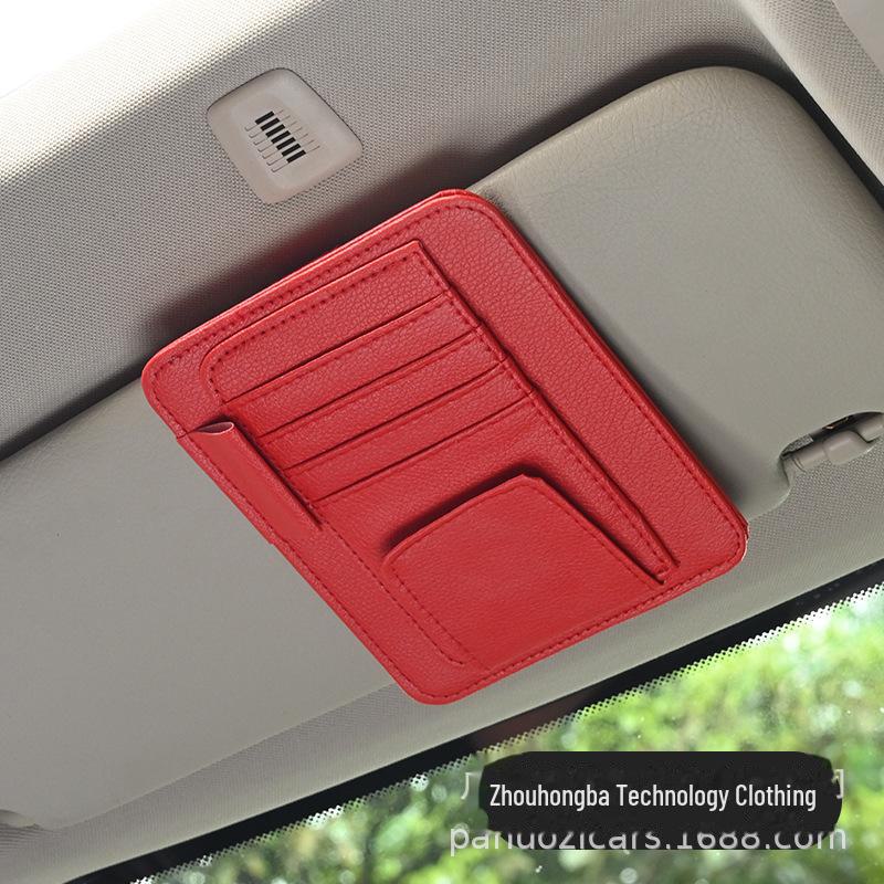 Organizator pentru parasolar auto - Suport multifuncțional pentru ochelari, carduri, legitimații, bilete.