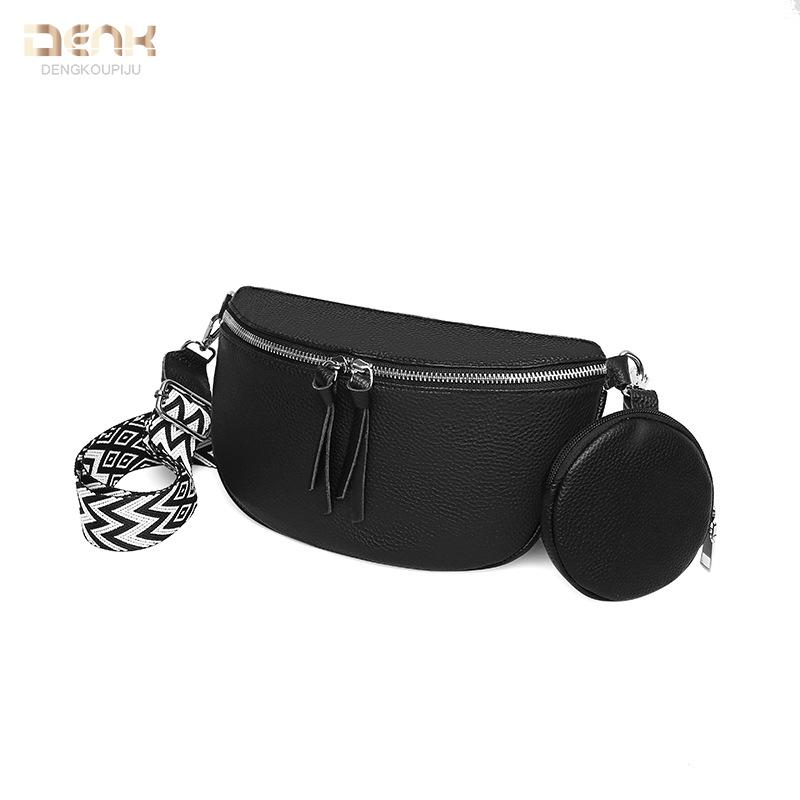 Genuine Leather Women's Bag Fashionable and Niche Single-shoulder Crossbody Bag Cowhide Chest Bag