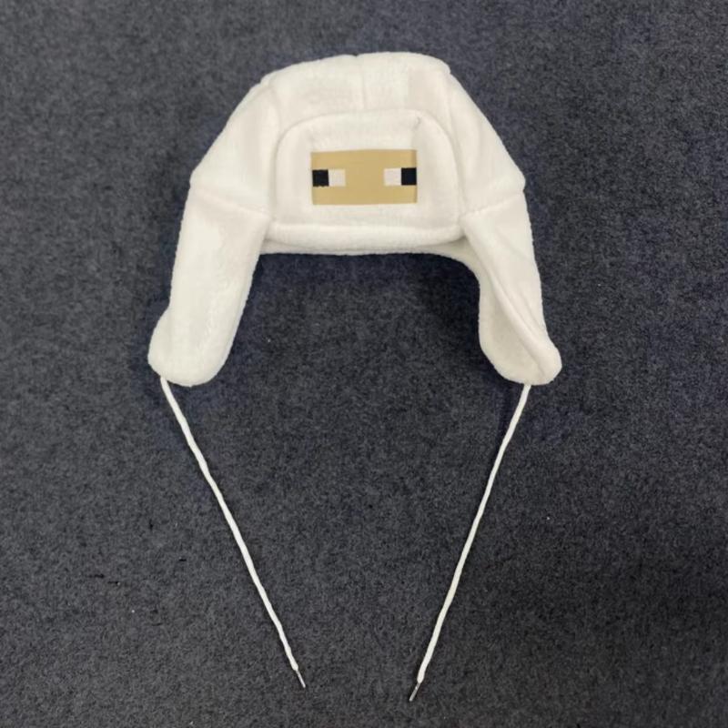 

Autumn and winter multi-element cartoon embroidery men s and women s cute ear protection and cold proof hat OneSize білий