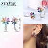 Authentic copper Colored Zircon Earring Star Shape Moon Fourleaf Shamrock Butterfly Knot Zircon Earring Women Gift Accessory Jewellery