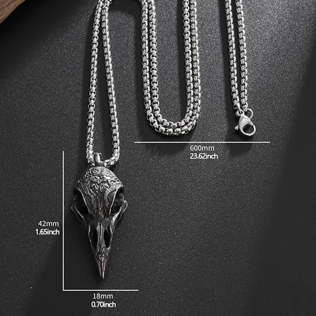 Xiaomi Retro Necklace for Men Nordic Style Crow Skull Pendant Animal Bird Necklace for Men Personalized Jewelry Lucky Amulet Gift