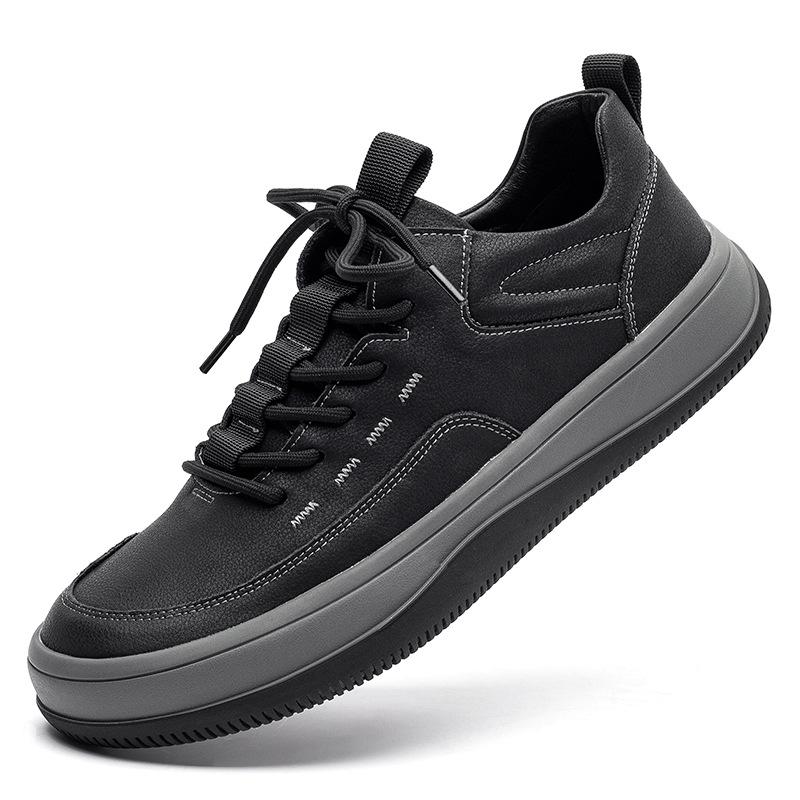 Trend Casual Shoes Lace-up Men's Autumn New Leather British Style Outdoor Board Shoes Men's Korean Version Low-top Tooling Shoes