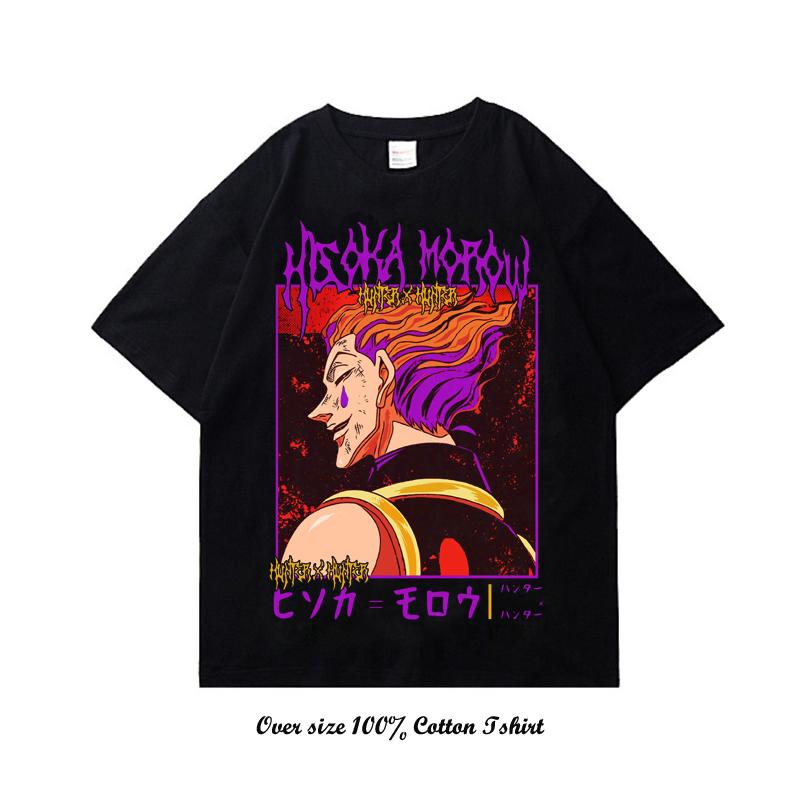 Japanese Anime Hunter X Hunter Graphic Print T Shirt Vintage Plus Size Cotton Crew Neck Short Sleeve T Shirt Women Men