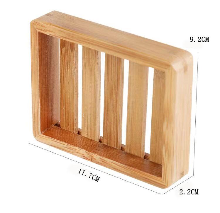 

Portable Natural Bamboo Soap Dishes Tray Holder Storage Soap Rack Plate Container Bathroom Accessories Storage Organizer
