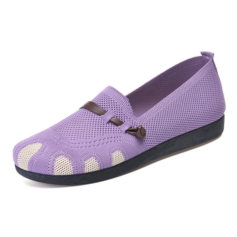 Comfortable Walking Shoes for Elderly Women Soft Sole Slip-on Flats Anti-fatigue Casual Loafers