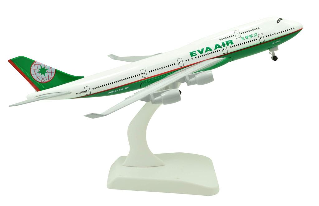 TANG DYNASTY 1/400 Standard Version EVA Air B747-400 Alloy Airplane Model Toy