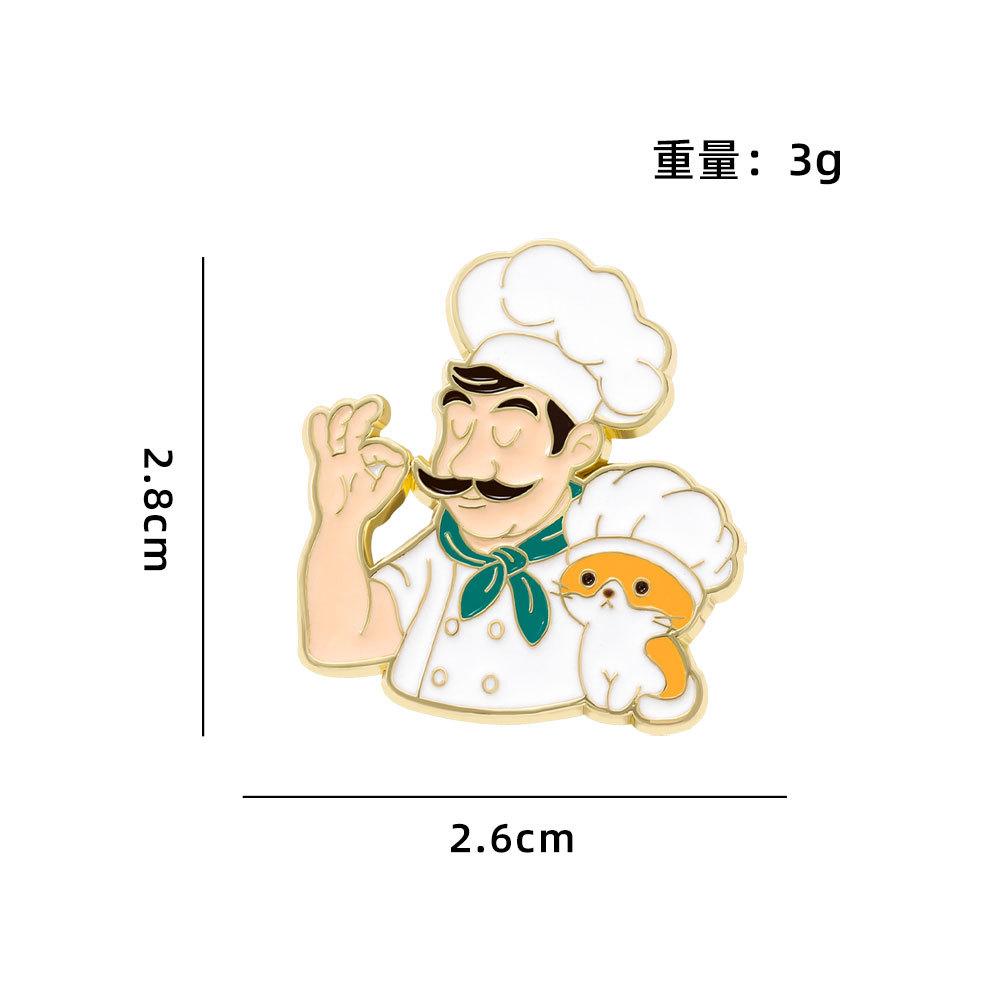 

New Cartoon Badges Cute Anime Characters Pet Cat with Chef Alloy Brooch Chef and Dog