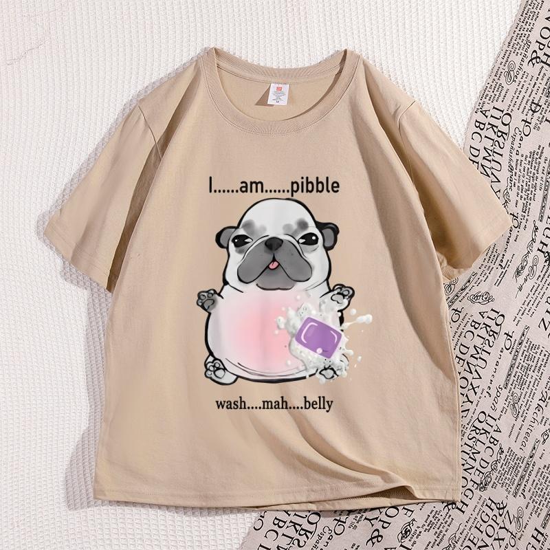 I Am Pibble Wash My Belly T Shirt High Quality Funny Dog Meme Tshirt Humorous Graphic TShirts Cotton Short Sleeve Streetwear