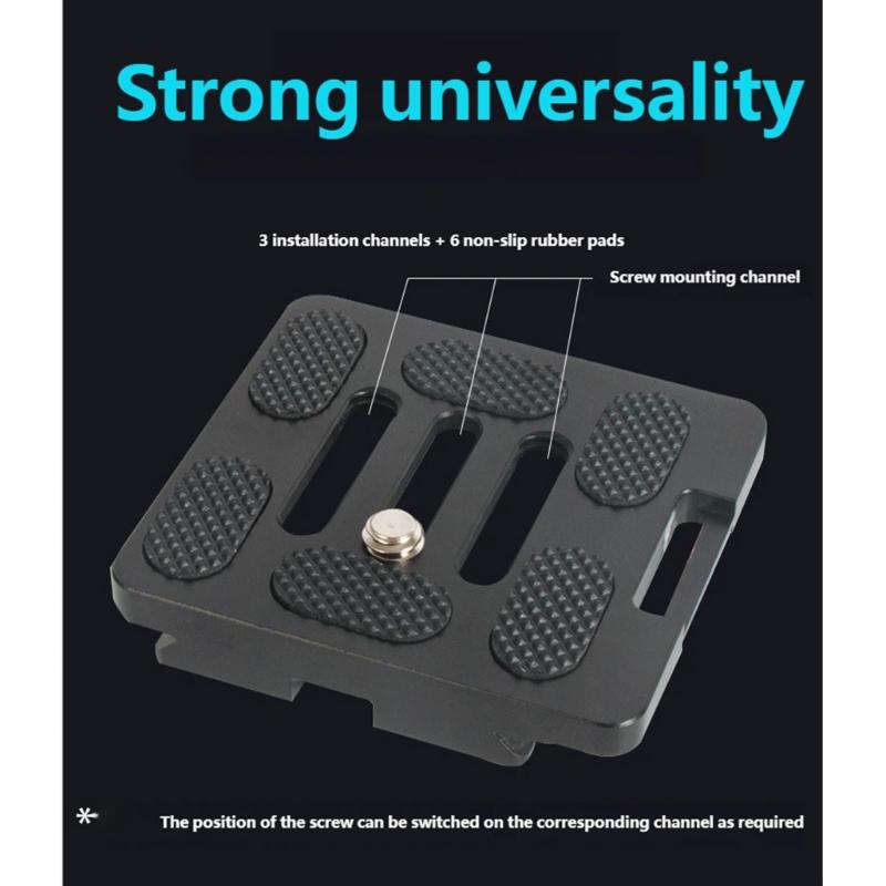 Aluminum Quick Release Plate with 6 AntiSlip Feet Pad for Tripod Ball Head Tripod Adapter Plate For Arca Tripods