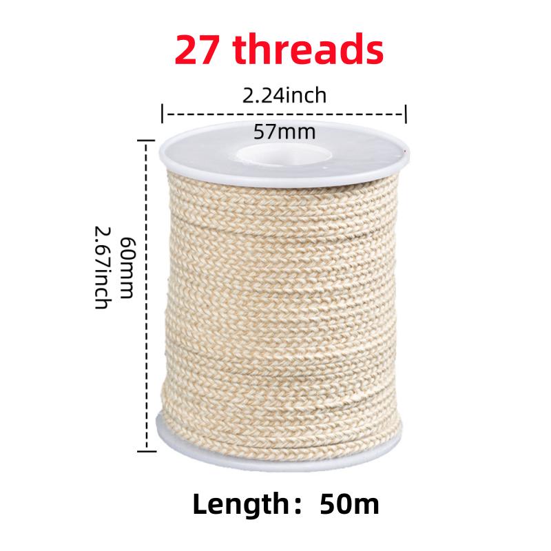 50/61 Meter Cotton Candle Wick 21-45 Thread Low Smoke ECO-friendly Wicks DIY Whole Roll Roller Degreased Cotton Candle Wick