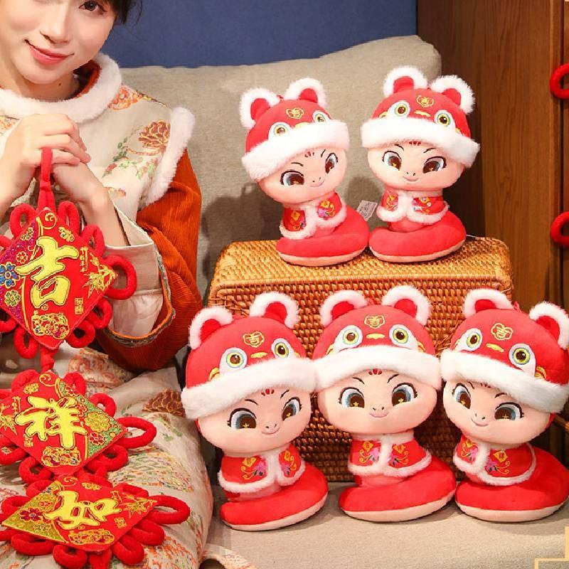 Suit Year Tang Of The Snake Mascot Plush Toy Stuffed Doll Decoration Gift Kids