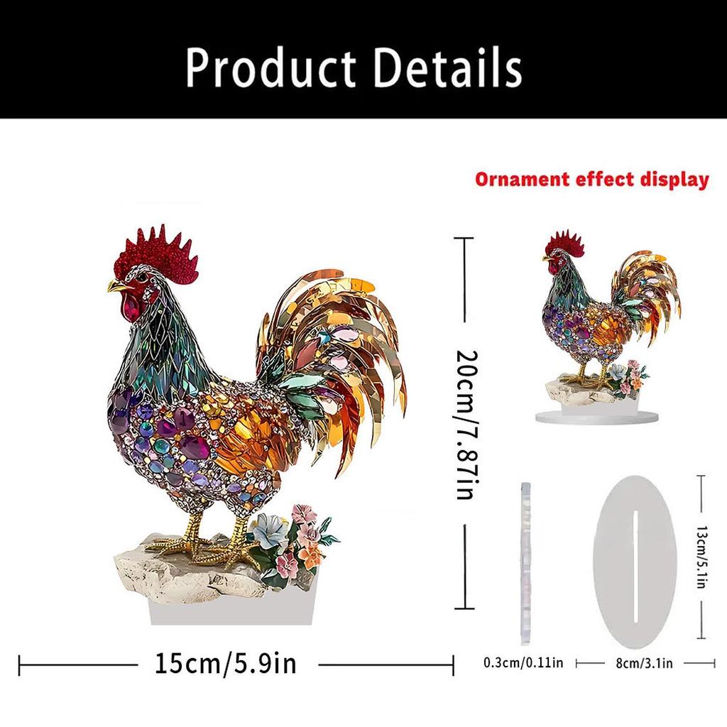 Acrylic Chicken Decor 2D Festive Atmosphere Attractive Unique DIY Table Decoration for Home Businesses Restaurant Corner Cabinet