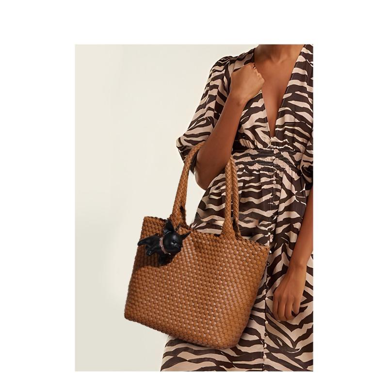 Geantă vintage de mare capacitate pentru navetiști Geanta de umăr moale, simplă, țesută manual