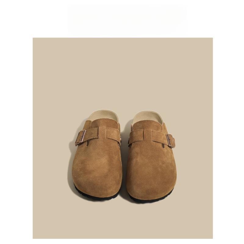 

Версия из мягкой кожи~ Платформенные шлепанцы Boken женские весна-осень 2025 новая уличная обувь рыбацкие полушлепанцы Boken 35 малиновый